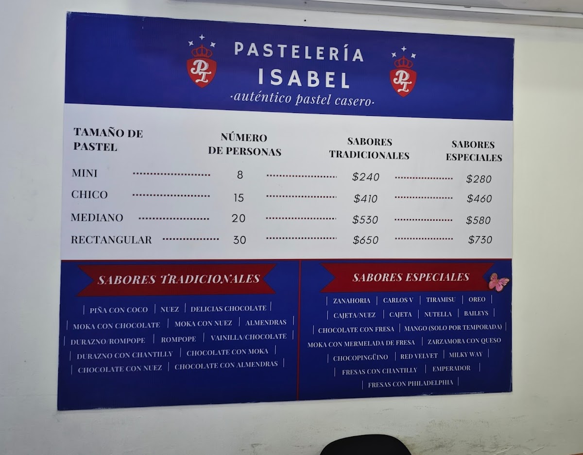 Pastelería Isabel Menu - Image 1
