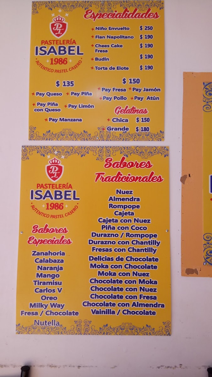 Pastelería Isabel Menu - Image 2