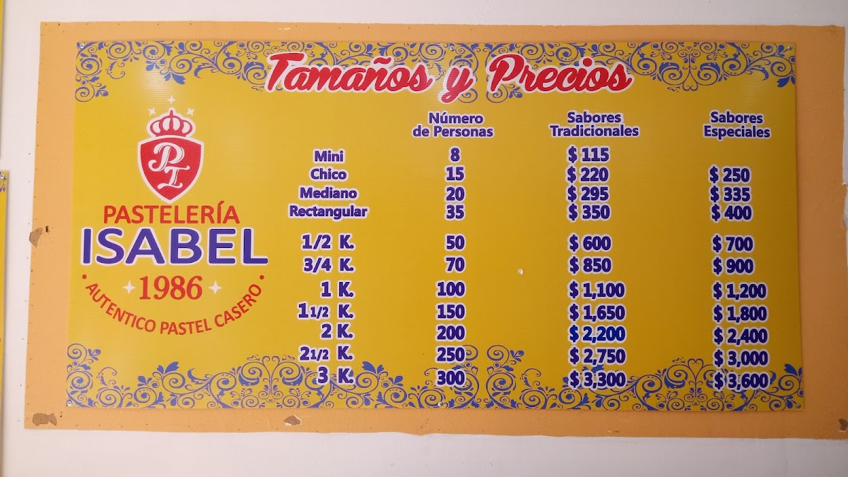 Pastelería Isabel Menu - Image 3